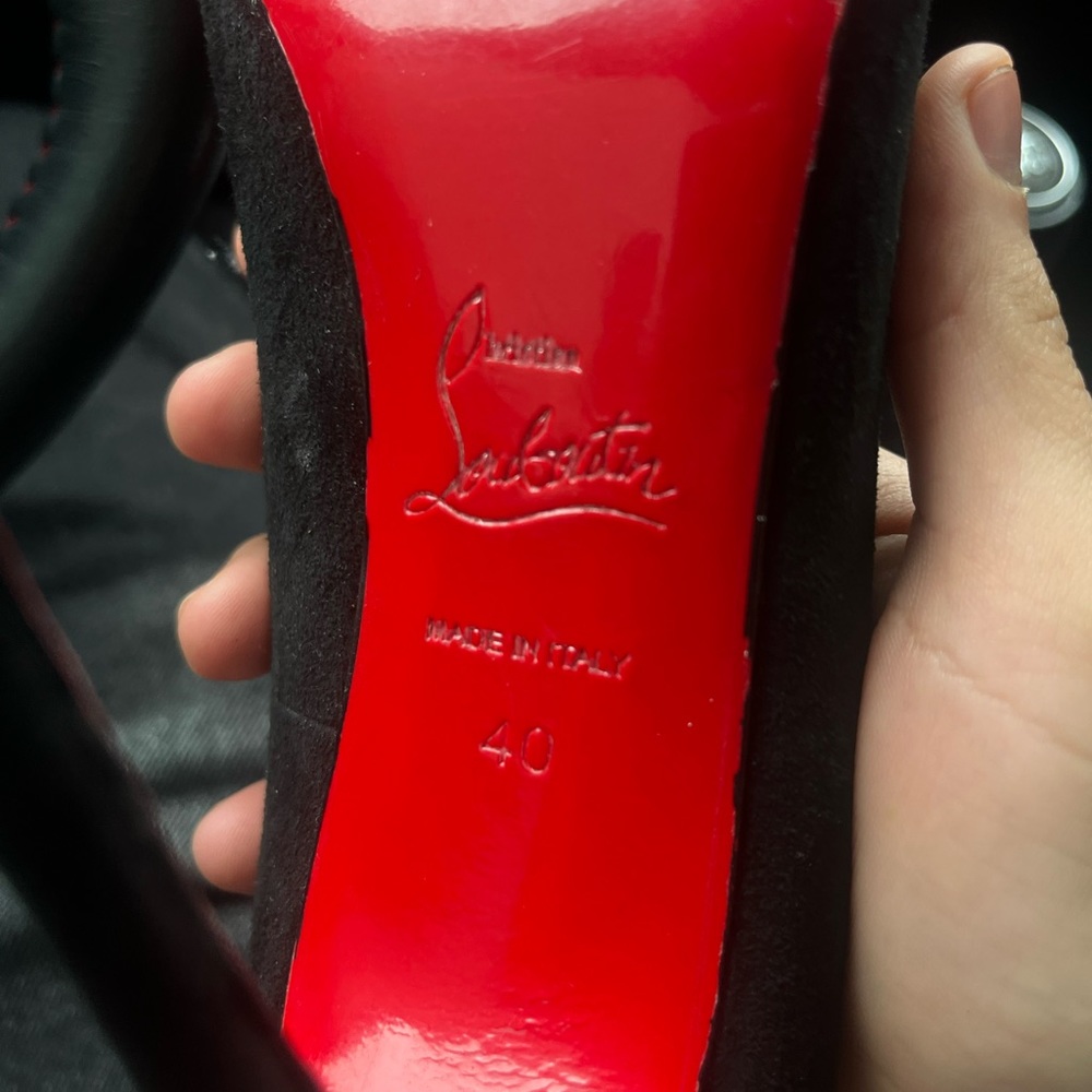 Authentic Black Suede Christian Louboutin Heels, Size 40